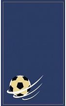 Полушерстяной ковер синий из шерсти нестандартного размера Футбольный мяч