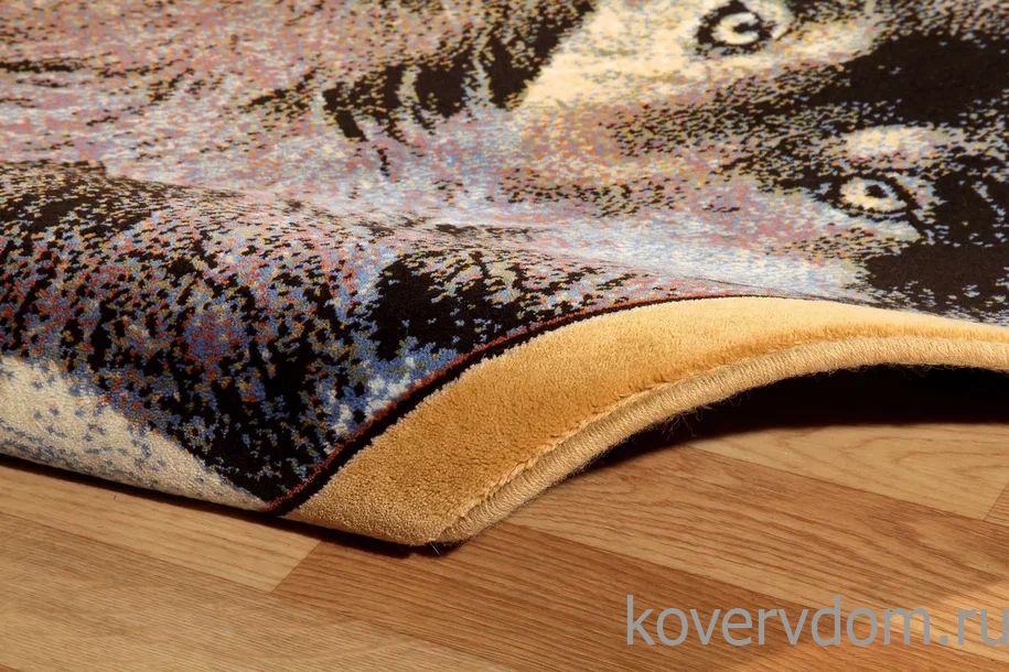 Шерстяной пейзажный ковер Hunnu 6S1011 82 волки Шерстяной пейзажный ковер Hunnu 6S1011 82 волки