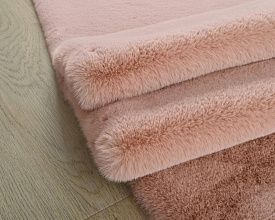 Круглый ковер из искусственного меха RABBIT PREMIUM MS1000 PINK