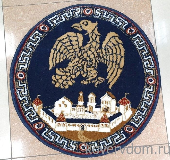 Ковер ОРЛЕЦ в храм круглый темно-синий 