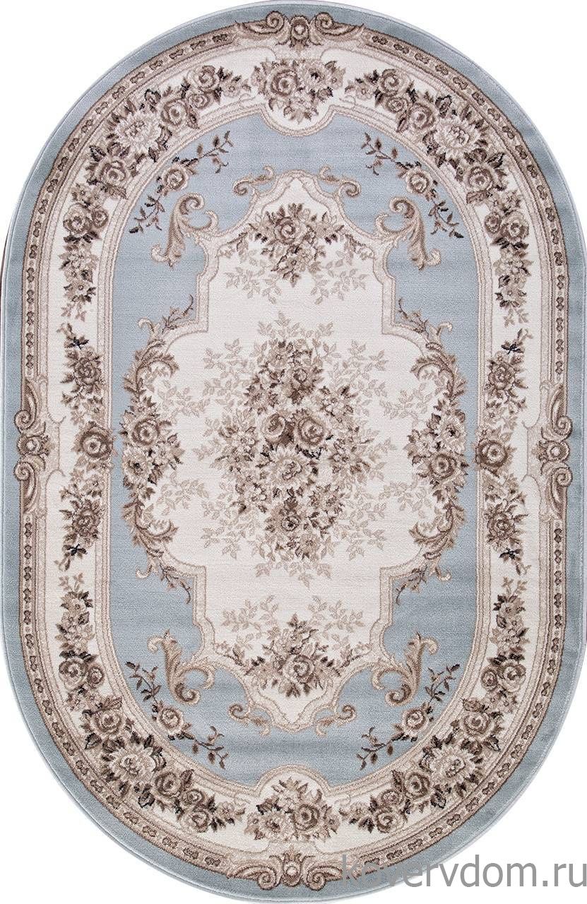 Ковер VALENCIA ДЕЛЮКС 4015 L.BLUE-BROWN Овал