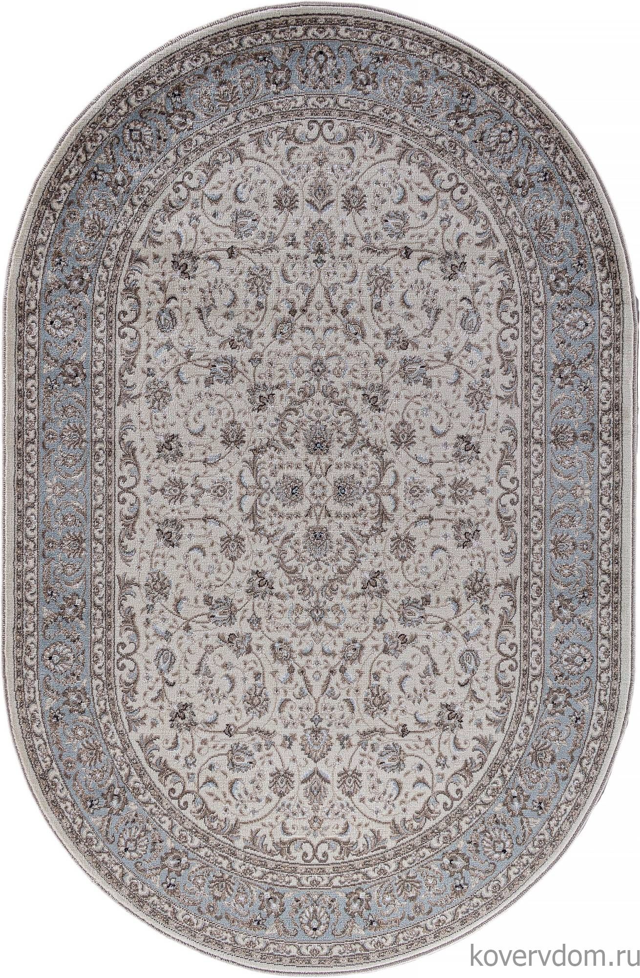Ковер VALENCIA DELUXE F014 CREAM-L.BLUE Овал