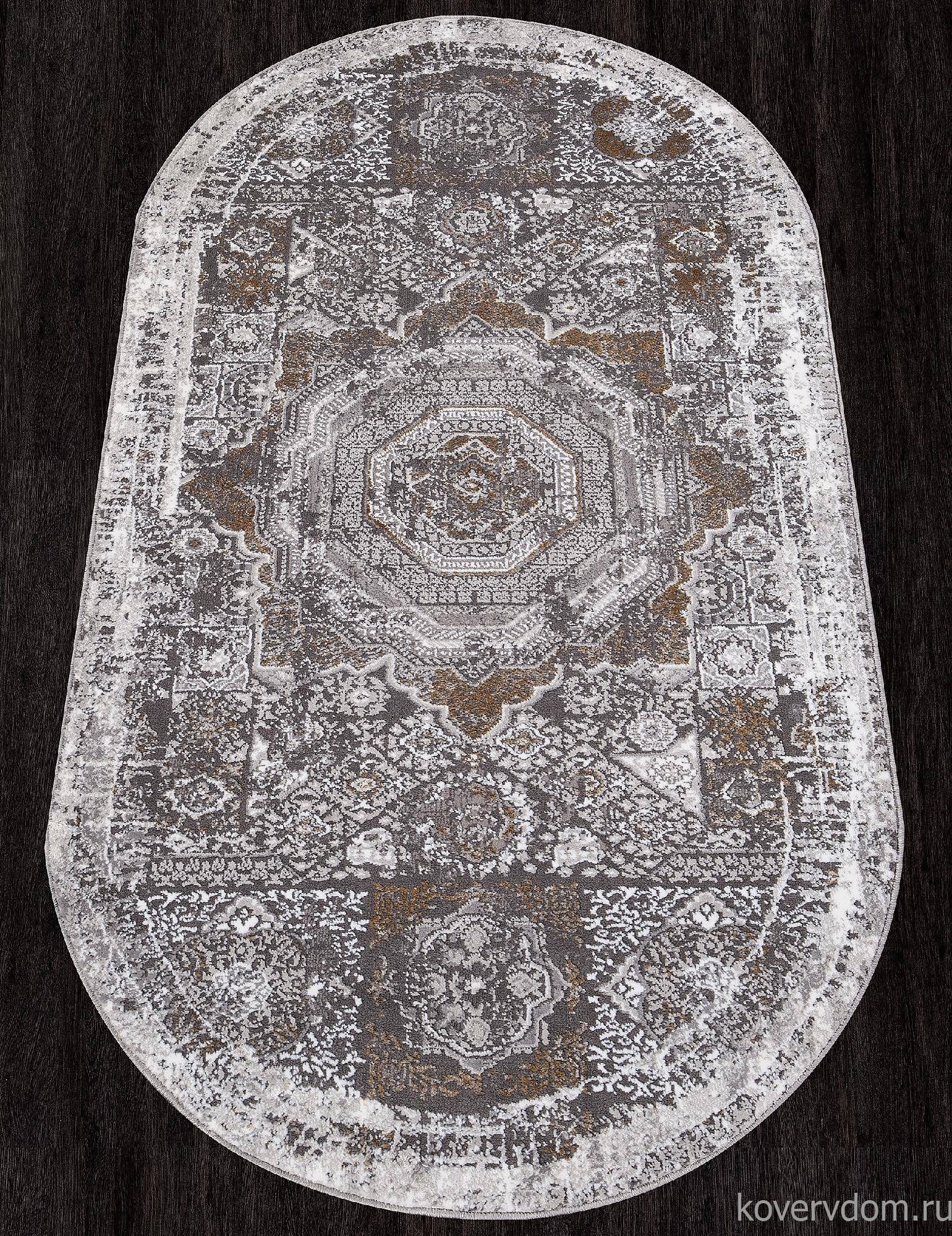 Ковер QUANTUM 03001G GREY / GREY Овал